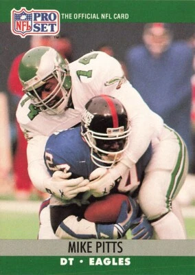 1990 Pro Set Football #611 Mike Pitts Eagles - Image 1 of 2