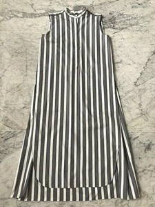 VESTIDO LARGO PLAIN PEOPLE GRIS Y CREMA RAYAS VERTICALES ALGODÓN - TALLA 3 - Imagen 1 de 12