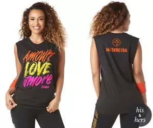 Zumba Instructor Muscle Tank - Nero - Amour Love Amore taglia XS (B124) - Foto 1 di 7