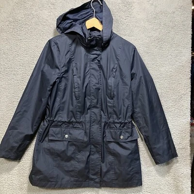 Fleet Street Raincoat Women's Size M Navy Pockets Defined Waist Classic Mature - Image 1 of 4
