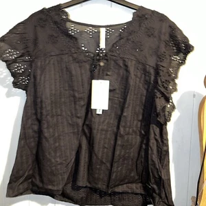 Black NEW pretty bohemian top Pepe jeans a great bargain - Picture 1 of 9