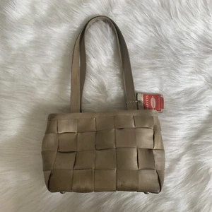 HARVEYS Original Seatbelt Taupe Beige Small Footed Shoulder Bag Tote - Picture 1 of 12