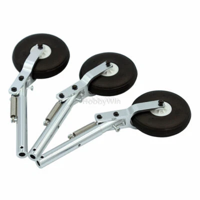 150mm Alum Spring Shock Absorb Landing Gear 5mm Recording with PU Tyre Ø55x15mm - Image 1 of 4