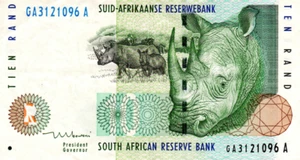 South Africa 10 Rand ND(1999) VF+ Banknote P-123b Prefix GA Mboweni Sig. - Picture 1 of 2