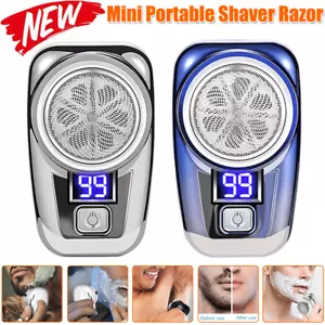 Mini Portable Electric Razor for Men USB Rechargeable Shaver Beard Trimmer Gifts - Picture 1 of 14