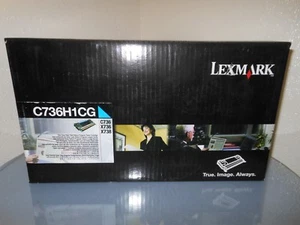 Cartucho de alto rendimiento cian original Lexmark C736, X736, X738 ¡Nuevo en caja! C736H1CG - Imagen 1 de 1