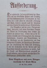 AUFFORDERUNG - MAUERANSCHLAG ZUR EINDÄMMUNG DER DEMONSTRATION 1848 Faksimile 