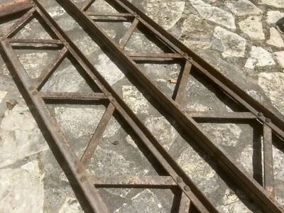 1x Poutre en Fer 3m Poutrelle Style Eiffel Riveté IPN Mobilier Industriel Usine - Photo 1/4