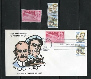 sc 91 sc92 WRIGHT BROS cach unknown + pair stamp , mint,NH  sc 91 sc 92 sc C45 - Picture 1 of 1
