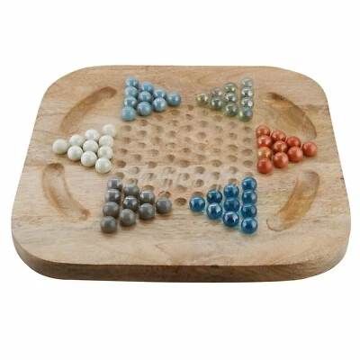 Shriji Wooden Chinese Checkers Brainvita Unique Game Set with 12-inch Board - Image 1 of 4
