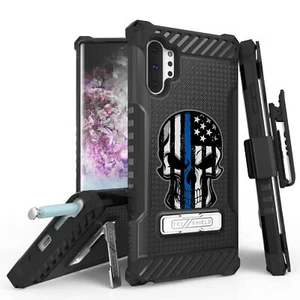 For Galaxy S10,9,8 Note 10+ 10 9 Tri Shield Armor CLIP Case Blue Line - Picture 1 of 17