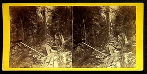 1900's Stereoview White Mountain Views Of The Flume Lincoln New Hampshire - Picture 1 of 2