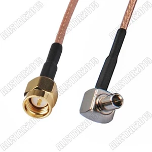 Enchufe macho SMA a enchufe macho TS9 conector ángulo recto cable coleta RG316 15 cm RF - Imagen 1 de 4