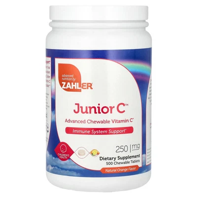 Junior C, Vitamina C Masticable Avanzada, Naranja Natural, 250 mg, 500 Masticables Foto 1 de 2