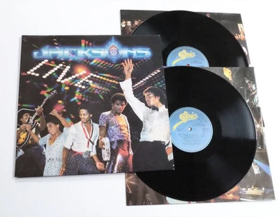 THE JACKSONS - LIVE LP N MINT Rare UK 1st Promo Demo 1981 Double Michael Jackson - Image 1 of 4