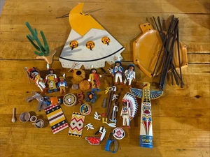 Playmobil Indian Play sets 3873 3871 4589 Tee Pee Family toy lot - Picture 1 of 9