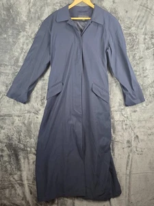 Anne Klein Women’s Trench Coat – Dark Blue Zip Front Classic Long Jacket Size 12 - Picture 1 of 14