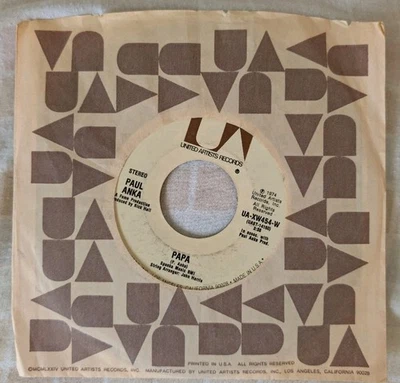 Paul Anka - "YOU'RE HAVING MY BABY"/"PAPA" - 45RPM Vinyl - 1974 - United Artists - Image 1 of 4