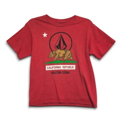 Volcom Stone California Republic Bear Graphic T Shirt Red Men's M - Image 1 of 4
