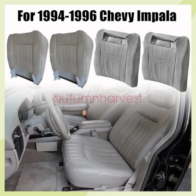 Fit For 1994-1996 Chevy Impala SS Driver Passenger Leather Seat Cover Med Gray - Imagem 1 de 4