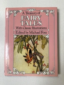 Vintage A Treasury Of Fairy Tales with Illustrations Micheal Foss Pink Hardcover - Bild 1 von 10