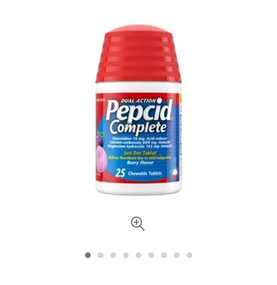 Tabletas completas Pepcid sabor fresco menta - 25 unidades Foto 1 de 2