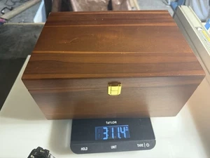 Large Wooden Keepsake Memory Box Decorative Storage with Hinged Lid Brown - Picture 1 of 3