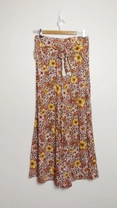 Pantalones C&C California Damas 100% Lino Tiro Alto Cintura Elástica Pierna Ancha Talla M  - Imagen 1 de 10