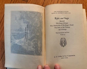 Harvard Classics 49: Epic and Saga - Hardcover - Collier 1938 - Beowulf Roland - Bild 1 von 9