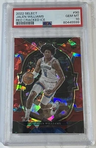 2022-23 Panini Select Jalen Williams Red Cracked Ice Rookie RC #90 PSA 10 - Picture 1 of 2