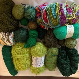 Garnpaket - Wolle Baumwolle verschiedene Marken Stile Stricken ~ tolles Sortiment grün - Bild 1 von 7