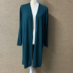 J Jill Wearever Collection Strickjacke Pullover Damen XL grün Staubtuch vorne offen - Bild 1 von 10
