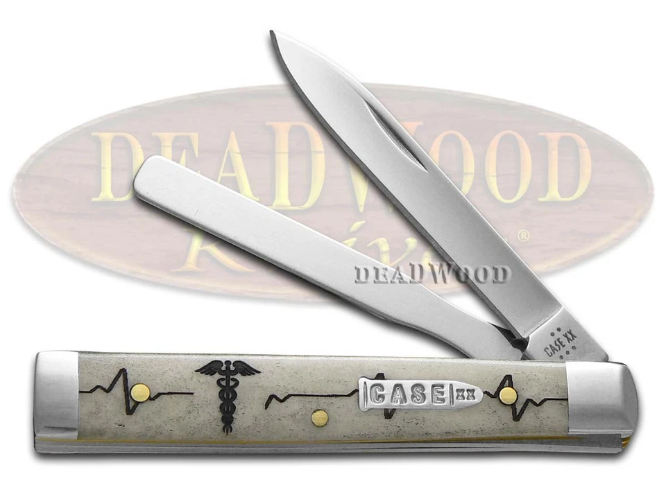Case xx Knives Baby Doc Medical Symbol Natural Bone 12513MS Pocket Knife - Image 1 of 4