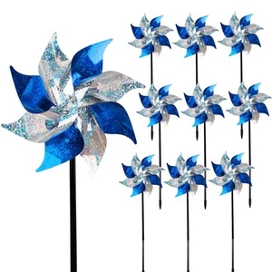 10 Pack Reflective Pinwheels, Extra Sparkly Pinwheel, Bird Repellent Devices ... - Picture 1 of 7