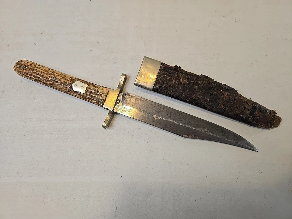 Боковой нож времен гражданской войны США с ножнами - сапожный кинжал - Barclay & Bros. Sheffield - Изображение 1 из 4