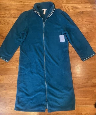 ¡Nuevo con etiquetas! Camisón Adonna Azul Claro Patrón Polar Cálido Acogedor Modesto Talla:L Foto 1 de 4