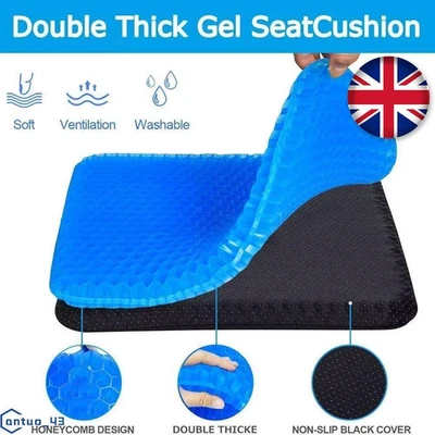 Gel Seat Cushion For Lower Back Pain Pressure Relief Wheelchair Car Office Pad