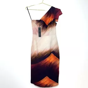 Black Halo Amelie Luckdragon One Shoulder Sheath Dress Pencil Dress NWT Size 4 - Picture 1 of 19