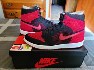 Air Jordan 1 Retro High Flyknit Bred 2017 negro/VRSTY ROJO-BLANCO 919704 001 NUEVO CON ETIQUETAS - Imagen 1 de 15