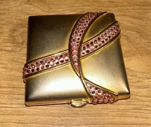 Estee Lauder Lucidity Pink Ribbon Breast Cancer Compact W/ Pink Rhinestones - Picture 1 of 11