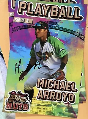 Modesto Nuts Michael Arroyo Signed Program Issue 5 2023 MiLB Seattle Mariners - Image 1 of 3