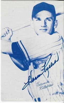 Harmon Killebrew 1980 Autographed Exhibit Card (JSA Authenticated) - Image 1 of 3