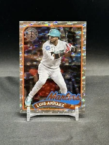 2024 Topps Series 1 Luis Arraez 1989 Silver Crackle Foil board #89B-20 Marlins - Picture 1 of 2