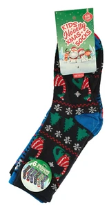 Boys - Novelty Christmas Socks - 6 Pairs - 12.5-3.5 - Brand New - Picture 1 of 2