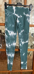 VGC Ladies WORKOUT by PRIMARK Sage BASIL GREEN Acid OMBRE Pull On Leggings M - Picture 1 of 12