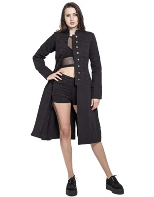 CHAQUETA GABARDINA TRIPP GÓTICO PUNK ROCK STAR VAMPIRO NEGRA ULTRA BANDA Foto 1 de 4