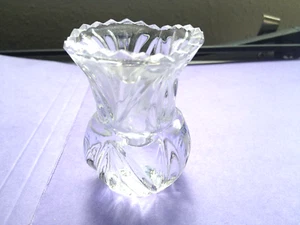 VINTAGE LEAD CRYSTAL CLEAR VASE 2 1/2" TALL MADE IN GERMANY - Picture 1 of 2