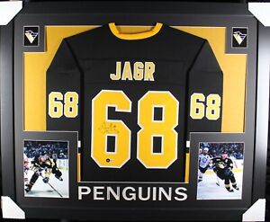 Jaromir Jagr signed framed custom jersey NHL Pittsburgh Penguins Beckett