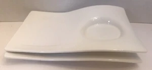 Set di 2 piattini/vassoio snack Villeroy & Boch New Wave caffè festa antipasto - Foto 1 di 4