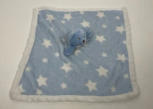 Baby Gear Blue White Stars Teddy Bear Blanket Security Lovey Bow Ribbon Boys - Picture 1 of 4